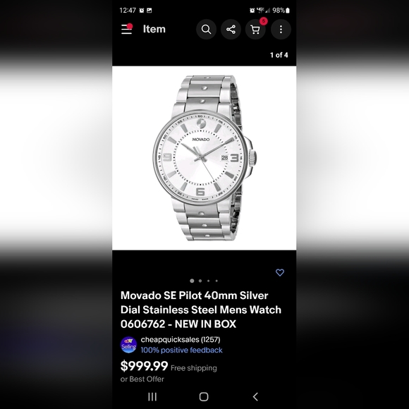 Movado Watch Mens. SE PILOT... NEW! - Picture 13 of 13